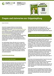 Vorschau PDF mit FAQ zur Grippeimpfung